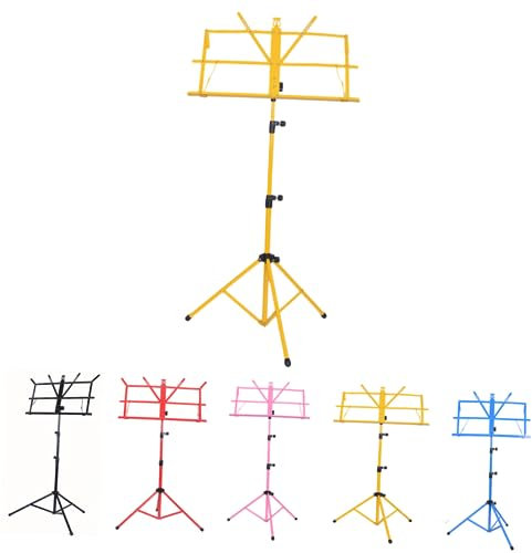 TOYANDONA Colorful Adjustable Folding Music Sheet Tripod Stand Carrying Bag Height Adjustable Metal Music Stand for Guitar Violin and Keyboard