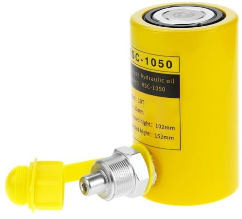 QWORK Hydraulic Cylinder Jack 10T 2 Stroke Porta Power Ram Jack - Heavy-Duty Single Acting for Lifting, Jacking, and Shoveling with Automatic Retraction and Oil Hose Included