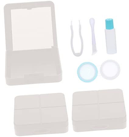 TOVINANNA 3 Sets Eye Contact Lens Companion Box DIY Small Contact-Lens Holder for Travel Lens Holder Box Portable Halloween Daily Use