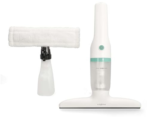 NEDIS Aspirapolvere per Finestre Senza Fili | 12 W | 1200 Pa | capacità Serbatoio Acqua Sporca: 60 ml | Serbatoio dell'Acqua Sporca Rimovibile | Bianco/Verde
