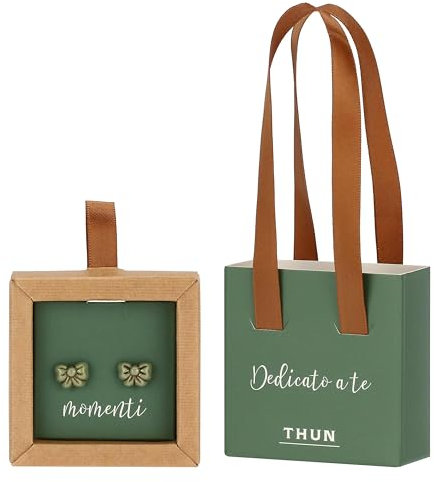 THUN - Orecchini pin con fiocco verde