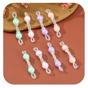 AceFun 4 pares piercing pezon falso hecho a mano,ajustable caramelo piercing pezón falso con 8mm silicona cuentas multicolores barbells No Piercings pezón anillos falso