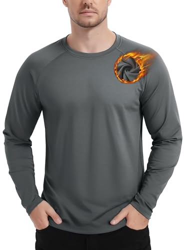 TACVASEN Camiseta Térmica para Hombre con Forro Polar Interior