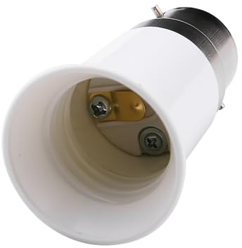 B22 to E27 Adapter Converter - Bayonet to Screw Bulb Adaptor - 110-240V BC to ES Lamp Holder Converter for LED,CFL & Incandescent Bulbs