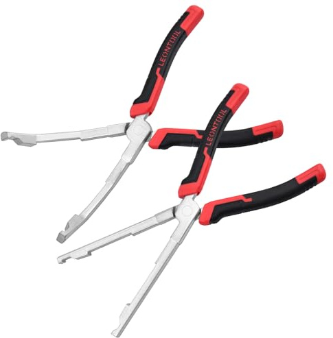 LEONTOOL 2 Pcs Glow Plug Pliers Straight Jaw and Angled Jaw Glow Plug Connector Remover Pliers Glow Plugs Socket Plier Removal Tool for Diesel Engines Repair, Auto Repair Tools with TPR Handle
