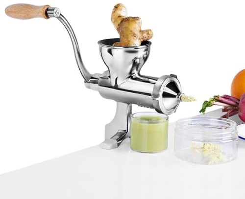 Wheatgrass Juicer - Multifunctional Fruit and Vegetable Juice Press Extractor, Low Speed Squeeze, 304 Stainless Steel for Healthy Eating
