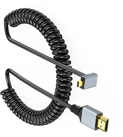 Geavonyg Cable En HDTV 4K Adaptador Macho A Macho Ángulo Recto De 90 Grados De Resorte 4k 60HZ 2160P/1080P/720P HDTV para Cámara