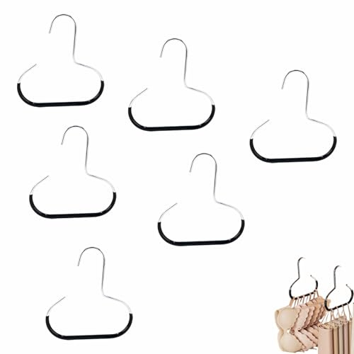Lot de 6 Rangement pour Chapeaux Cintre Porte Foulard Support de Casquettes | pour Echarpes Chapeaux Cravates Ceintures Cravates Sacs à Main (Noir)