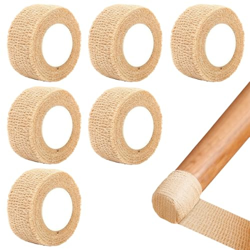 ZenithQuest 6 Pack Self Adhesive Finger Tape, 2.5cm x 4m Skin Tone Cohesive Compression Tape, Breathable Non-Woven Sports Tape for Climbing, Martial Arts & Active Use