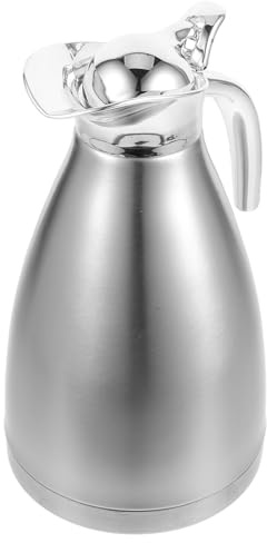 NIYANGLE Botella Térmica De Acero Inoxidable 1,5l, Jarra Aislada Sola Pared, Color Natural, Antigoteo, Para Hogar, Oficina y Viajes, Jarra Fría Funcional Sin Capa Adicional