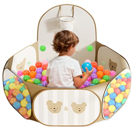 Teksome Bällebad für den Innenbereich, faltbares Laufgitter-Zelt, Kinder-Bällebad, für Jungen und Mädchen, drinnen und draußen, Wohnzimmer, Schlafzimmer, Spielzimmer, Kinderzimmer, Kindergarten