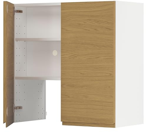 ProTuning METOD Cappa da parete cb f extr w shlf/porta, bianco/effetto rovere Voxtorp, 80x80 cm