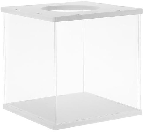 Cabilock Scatola Trasparente per Donazioni 20X20X20 CM in Acrilico Resistente Urna Elettorale con Fessura Ampia e Design Sicuro Contenitore Multifunzione per Raccolta Fondi Schede