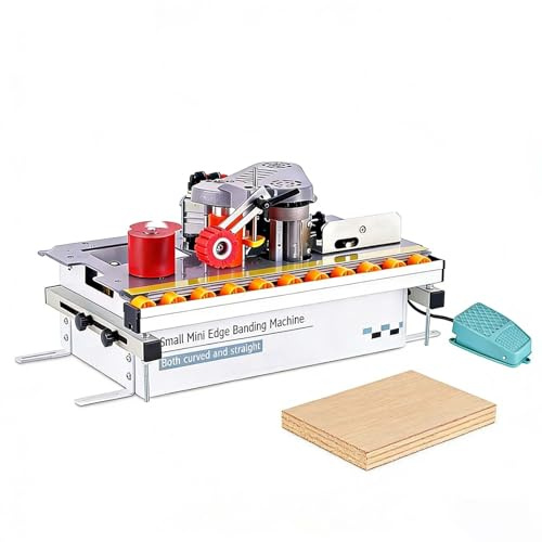 SIEEOUR Máquina De Cantear Portátil Para Carpintería, Velocidad Ajustable, Encolado Doble, Para Cantos Rectos Y En A-rco, 0–6 M/Min, Ancho 10–40mm, Para Muebles De Madera Pvc,Tableros,Diy