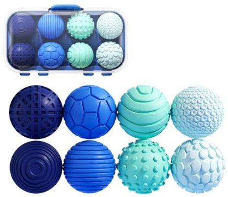 Silicone Magnetic Balls Fidget for Adults & Teens, 8 Pcs Stress Relief Sensory Fidgets for Autism ADHD Anxiety, Fun Gadgets, Office Desk Gifts for Women Men Teenager (B1)