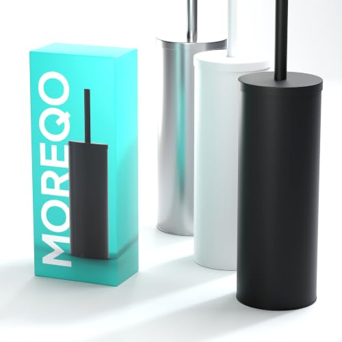 Toilettenbürste aus Edelstahl mit Spritzschutz – WC-Bürste Schwarz | Massive Edelstahl-Klobürste im einfarbigen Unicolor-Design mit Geruchsbarriere. Freistehendes Set in Schwarz