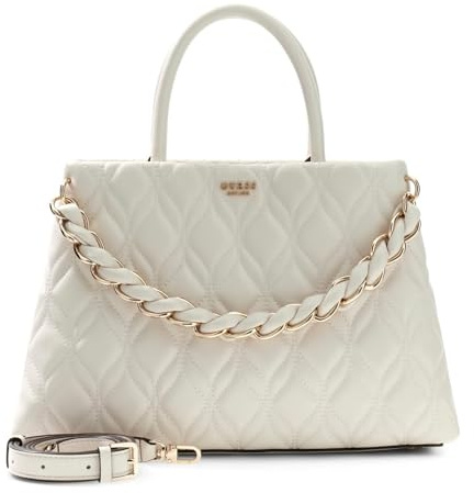 GUESS Umhängetasche Handtasche Maxine Girlfriend Satchel Cream White creme
