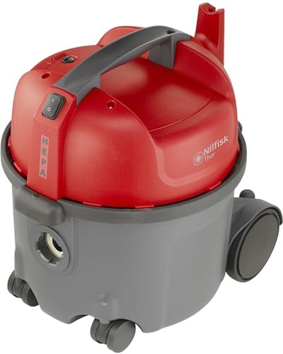 Nilfisk THOR 800 W - Aspiradora (800 W, Aspiradora de tambor, Secar, Bolsa para el polvo, 8 L, HEPA)