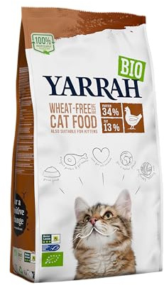 Yarrah Grain-Free cibo secco biologico per gatti adulti | Prima qualità e alto contenuto di nutrienti senza cereali, 2,4Kg | 100% biologico e privo di additivi artificiali