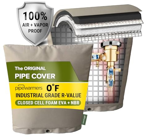 The Original Winter Pipe Insulation Cover (0˚F) - Extra-Thick EVA+NBR (UV-Coated) Insulated Backflow Preventer Freeze Protection, Pump Cover, Sprinkler/Well/Valve Head Cover - (17 W X 20 H)