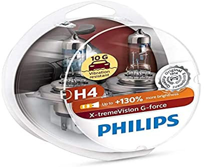 Philips H4 12V 6055W P43t Xtreme Vision GForce 130% Pack of 2