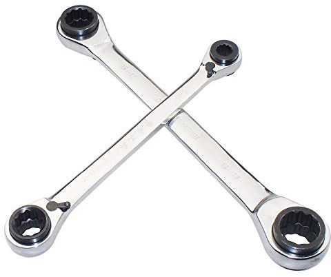 TOOLSTAR Llave de trinquete de anillo, llave de trinquete reversible 4 en 1, herramienta de llave combinada multiusos (paquete de 1, 8 x 9-10 x 11 mm)