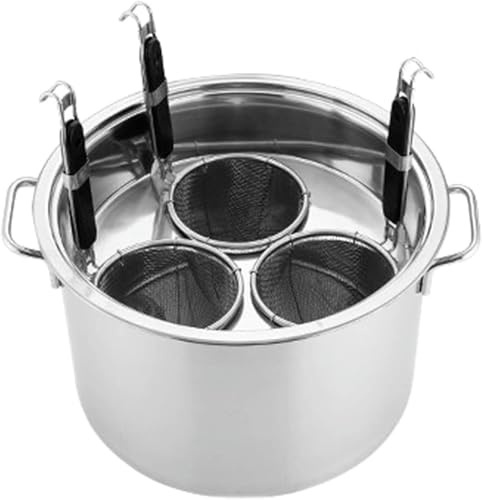 OWOHYG Pastatöpfe 201 Edelstahl Pastakocher Einsatz Set 3 Löcher Pastatopf Mit DREI Einsatzsiebkörben, Multipots Kochwerkzeug Für Pasta, Nudeln, Knödel, Suppe
