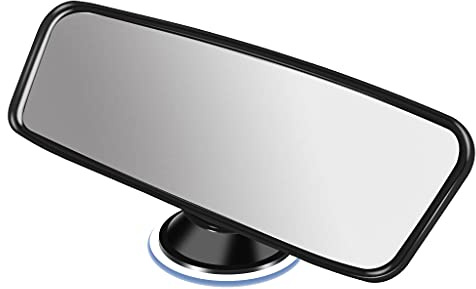 TIHOOK 200 x 60 mm Rückspiegel, Universal Innenspiegel mit Starker Saugnapf | Weitwinkelverstellbar 360° Drehbare Fahrlehrer Prüfer Spiegel Autoinnenspiegel für Auto, SUV, CRV, Vans, Trucks