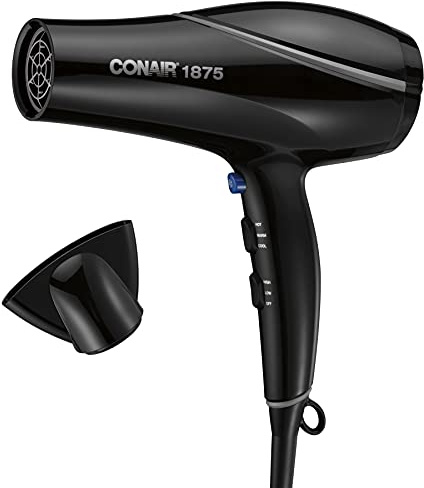 Conair Hair Dryer with Concentrator Attachment, Ceramic Technology, Black