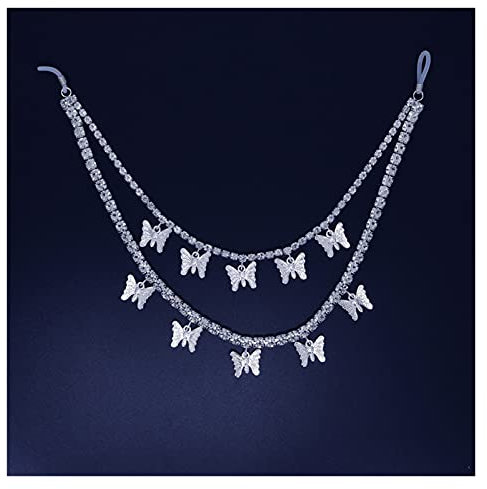 Körperkette Einfache Schmetterling Strass Nippel Kette Schmuck Nicht Piercing Körper Schmuck Für Frauen Sexy Erwachsene Körper Nippel Kette Halskette Für Frauen und Mädchen