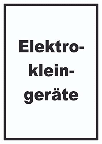 HB-Druck Elektrokleingeräte Mülltrennung Schild mit Text hochkant A3 (297x420mm)
