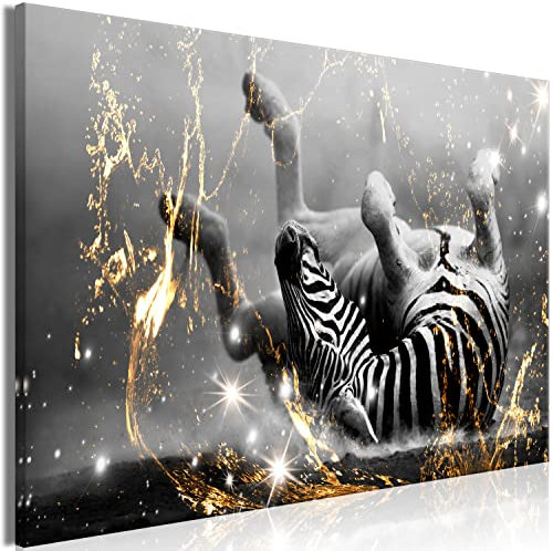 murando Acoustic Canvas Wall Art Zebra Animal 90x60 cm / 36x24 picture with acoustic foam sound absorption print image Artwork 1 pc room acoustics soundproofing Abstract grey g-C-10036-b-a