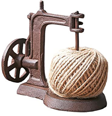Milageto Cast Iron Jute Twine Spool and Scissors Holder Set, Vintage Rustic Jute Holder