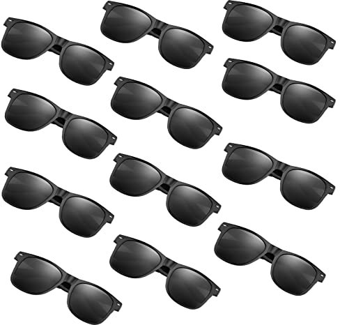 FEPITO Confezione da 24 Occhiali da Sole per Feste Bulk per Bambini Bomboniere per Feste di Compleanno Riempitrici per Sacchetti per Feste in Piscina in Spiaggia Giocattoli per Bambini e Adulti, Nero