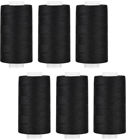 Simthread Polyester Nähgarn Quiltgarn für Nähen und Quilten Maschinen - 400 Yards/Spule, 6 schwarze
