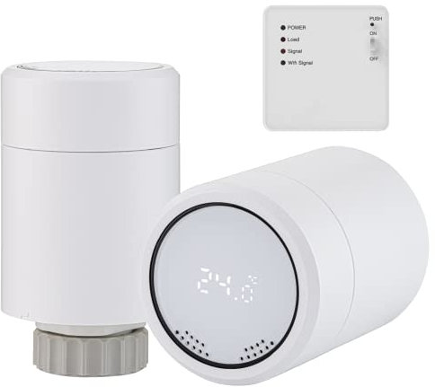 Sandy Beach Smart Radiator Valve - Amazon Thermostat With Zigbee Gateway Connecting to Alexa Google Home - White (Gateway + Thermostat + Boiler Receiver)