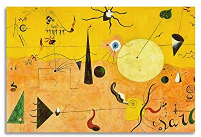Joan Miro Surrealismus-Poster, Kunstwerke, Leinwand, Raum, ästhetisch, Wandkunstdrucke, modernes Dekor, Geschenk, 40 x 60 cm