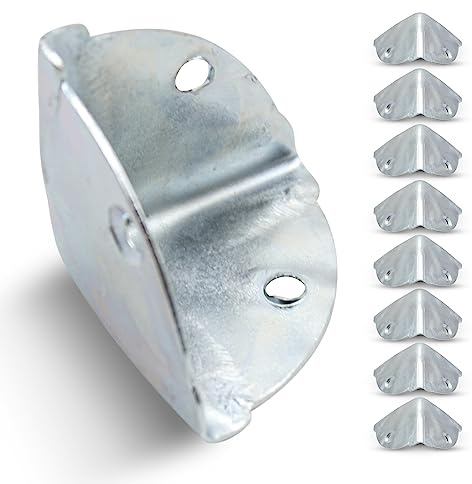 DOJA Barcelona | Metall-Kantenschutz | 8er Pack | Eckenschutz | 36x36x36mm | Zink verzinkt | für Baby-Eckschützer, Möbel-Kantenschutz, Tisch-Eckbeschlag, Box, Tischkantenschutz Baby, Winkelprofil