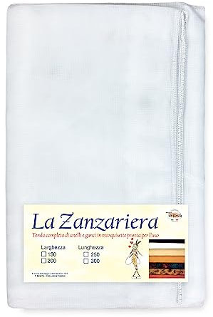 TENDA rete ZANZARIERA MARQUISETTE da esterno piombata in 8 misure diverse unito BIANCO (Cm. 250 x 250)