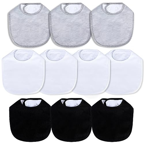Halstuch Baby & Sabberlätzchen Set, 10 Stück, 4-lagig Superweich Saugstark Wasserdicht, Verstellbare Druckknöpfe, Unisex für Neugeborene & Säuglinge bis 12 Monate, Ideal für Zahnung & Füttern