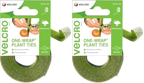 VELCRO - Plant Ties 10mm x 5 Meter grün - Klett-Pflanzenbinder Haft und Flauschteil (BxL) 10mm x 5 Meter grün (Packung mit 2)