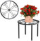 niffgaff Plant Stand 7.8IN Outdoor Pot Stand Metal Garden Plant Riser Black Plants Holder