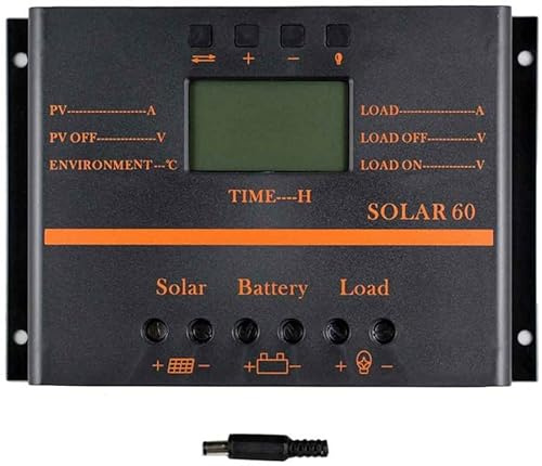 OOYCYOO 60A Solar Laderegler, Solarladeregler 12V 24V Solarpanel Regler mit LCD Display USB für LiFePO4 FLD AGM Gel und Lithium batterie