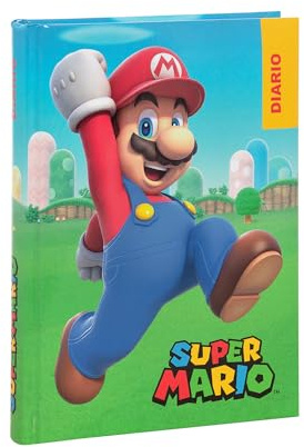 Super Mario Schülerkalender 2024-2025, offizielles Super Mario Tagebuch, 12 Monate, ideal für die Grundschule, mit gepolstertem Einband und 320 farbig bedruckten Innenseiten, 13 x 17,8 cm, Rot