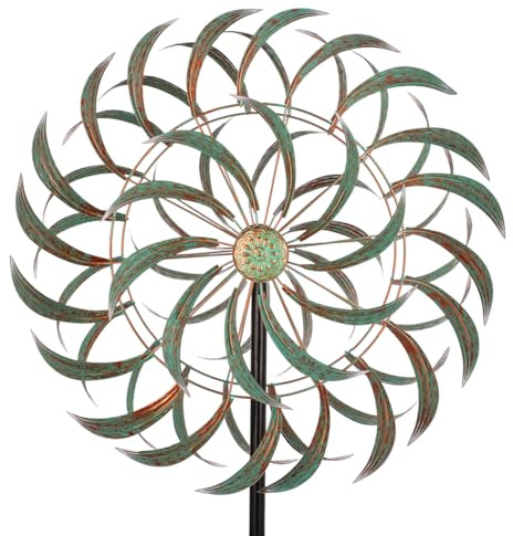VEWOGARDEN 216 cm großer Metall-Windspinner, Outdoor-Windskulpturen Gartenkunst, kinetische Windspinner für Garten, Hof und Terrasse Dekoration (51 x 216 cm)