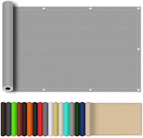 Vela Ombreggiante Rettangolare 150 x 200 cm, 95% Protezione Solare,Tessuto, Idrorepellente, Anti UV, Tenda da Sole Privacy con Occhielli, per Terrazza Giardino, Grigio Chiaro