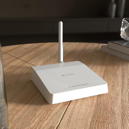 M6 Matter Zigbee Hub con antena, compatibilidad estándar Tuya Zigbee, soporte multiplataforma, señal de largo alcance y capacidad de 128 dispositivos