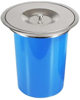 AYCDL Mülleimer mit Deckel, Arbeitsplatten-Einbaumülleimer, rund, gebürstete Oberfläche, Edelstahl, klein, mit Deckel, Mülleimer für die Küche,