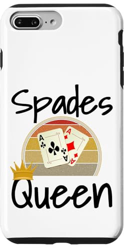 Coque pour iPhone 7 Plus/8 Plus Funny Spades Queen Jeu de cartes gagnant pour maman, mère, grand-mère
