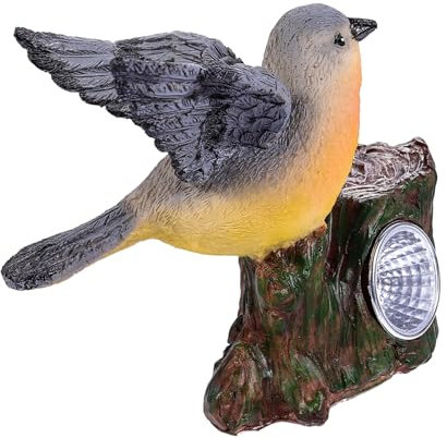 OSALADI Solarbetriebene Vogel-resin-gartenlampe Led Miniatur Tierfigur Wetterfest Für Innen Außen Dekoration Wohnzimmer Schlafzimmer Geschenk